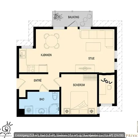 Penthouse With Private Balcony In The City Centre Of * Bergen
